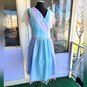 Elegant Pastel Midi Dress